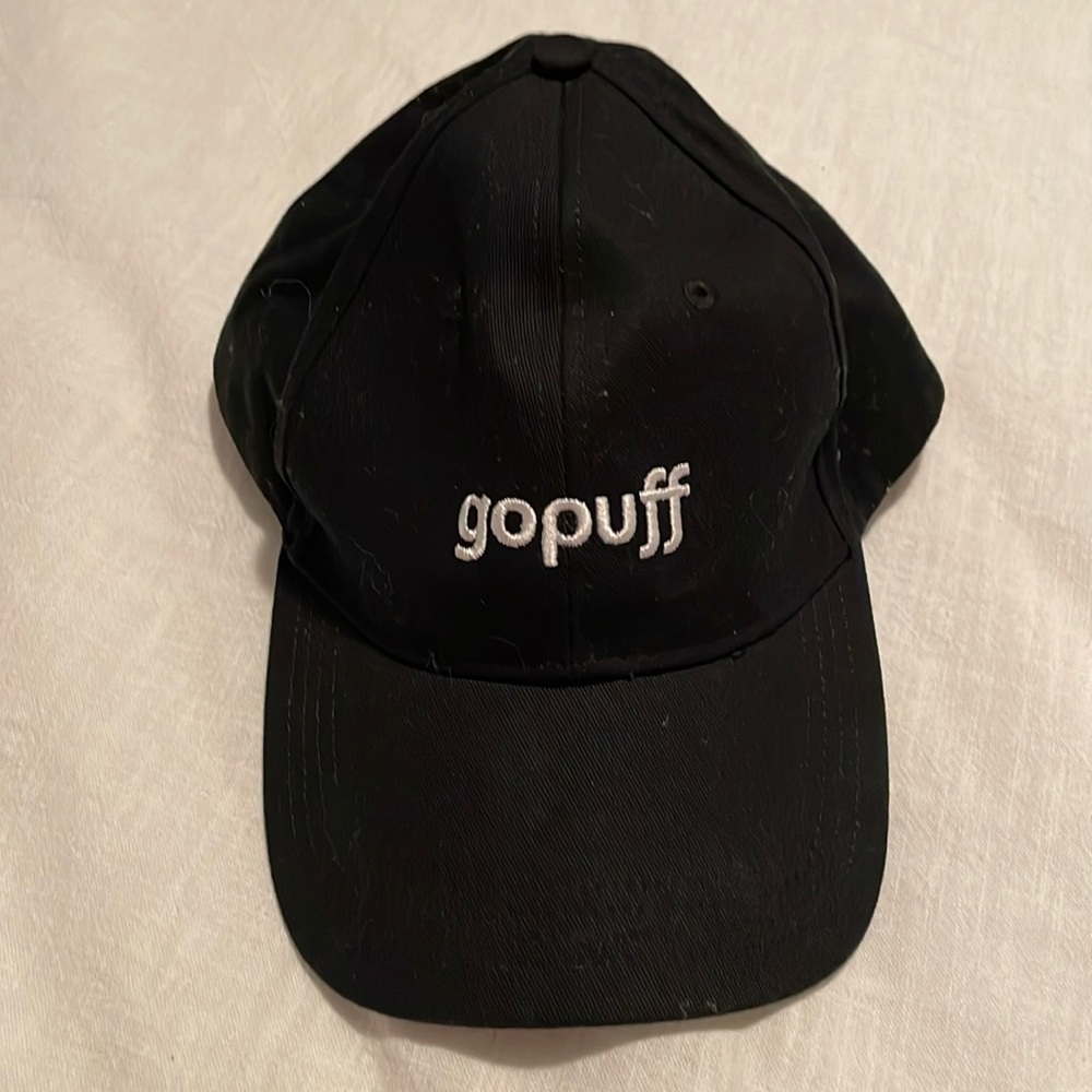 Gopuff black adjustable baseball cap. Nice condition.